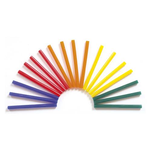 O'color sachet de 25 bâtons de colle couleurs assorties pour pistolet, diamètre 7 mm, longueur 10 cm_0