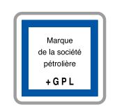 Panneau de signalisation indication - Poste de distribution de carburant 7/7 et 24/24 + G.P.L. - Modèle CE15f_0