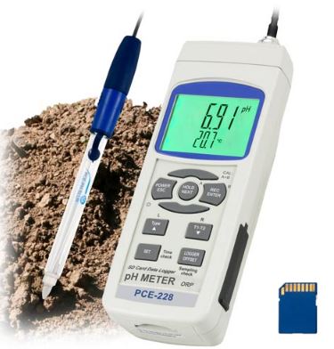 Ph-mètre portable pour boue et terre - PCE-228SLUR - Pce Instruments avec carte SD et interface RS-232_0