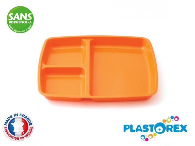 PLATEAU A 3 COMPARTIMENTS MELAMINE ORANGE