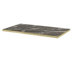 Restootab - Plateau 140x70 decor marbre royal chants laiton - noir Bois manufacturé PL-14070M-MB.ROY-LAI_0