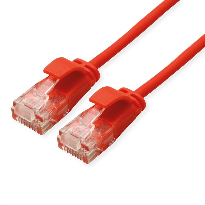 ROLINE GREEN Cordon Data Center UTP Cat.6A (Classe EA), LSOH, slim, rouge, 0,15 m_0