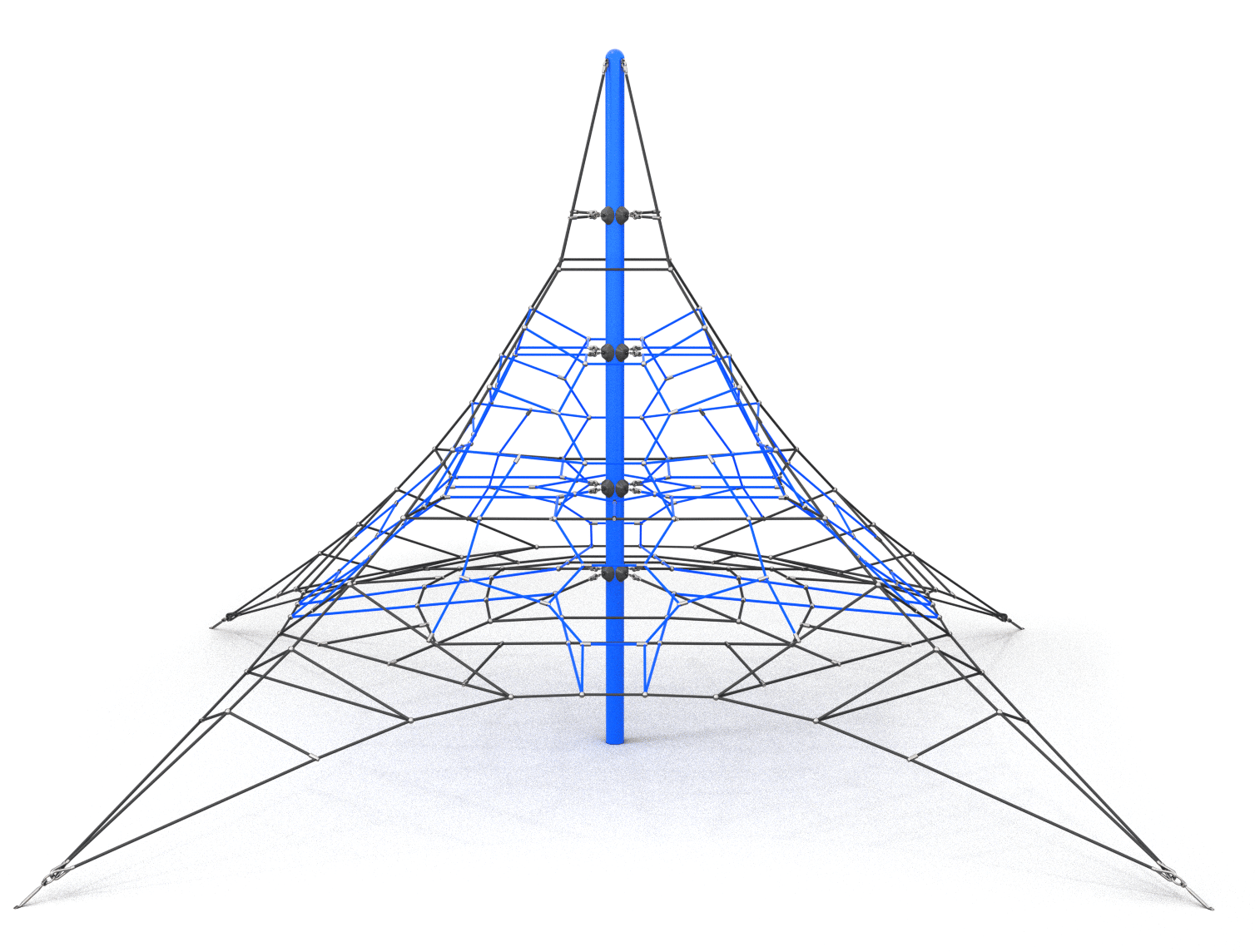 Structure multi-activités métallique en cordage Acrobat - BU9108 - Ludoparc - Hauteur de chute 130 cm - 7,10m x 7,10m x 5,00m_0