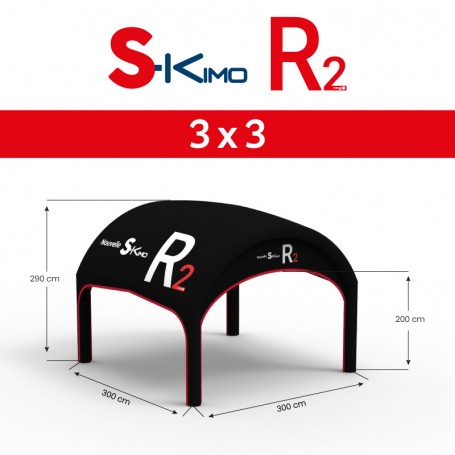 Tente gonflable publicitaire ultra-résistante 3x3m - S-KIMO R2 - 100% personnalisable et pratique à transporter_0