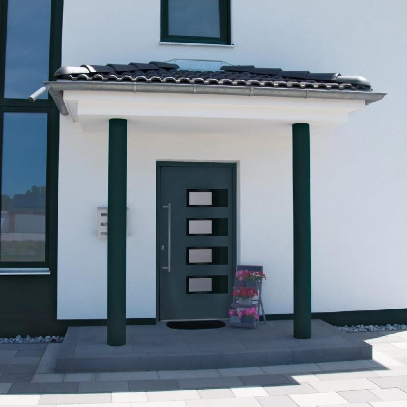 Vidaxl porte d'entrée anthracite 100x200 cm aluminium et pvc 3157071_0