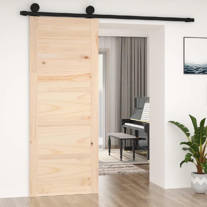 Vidaxl porte de grange 80x1,8x204,5 cm bois massif de pin 824613_0