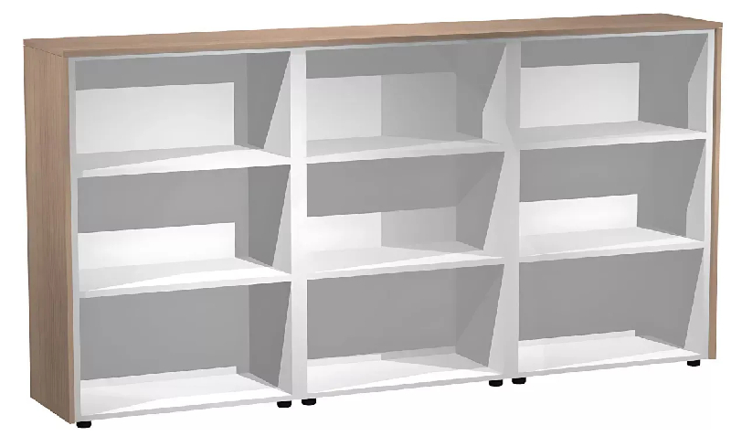 Armoire de rangement ouverte - 6 étagères -  L. 243 x P. 43 x H. 120 cm So Flora - Frêne Noir_0