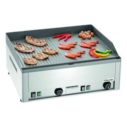 Bartscher Plaque de griddle électrique lisse / rainurée 2 zones appareil de table 400V L 660 P 580 H 310 - BAR-370036_0
