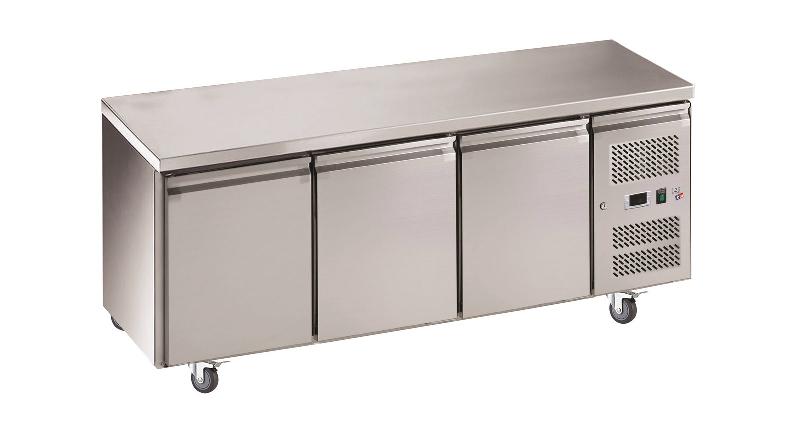 Desserte réfrigérée inox -2/+8°c gaz r600 avec 3 portes grilles 430x333 mm - SNACK3100TN_0