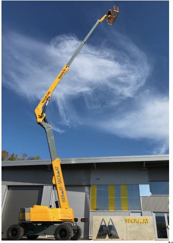 Nacelle articulée, hauteur de travail 31.8 m utilisé pour la pose d'enseignes, élagage, pose de décorations de noël et autres - disponible en location_0