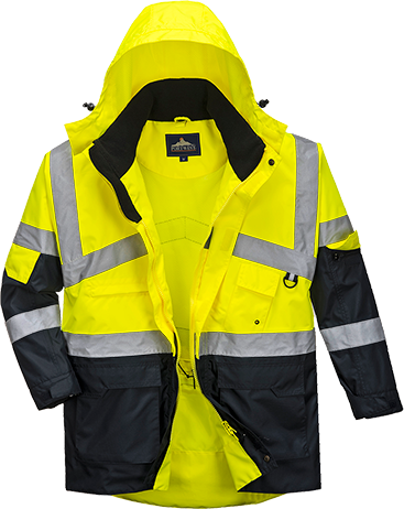 Parka bicolore respirant hi-vis jaune marine s760, m_0