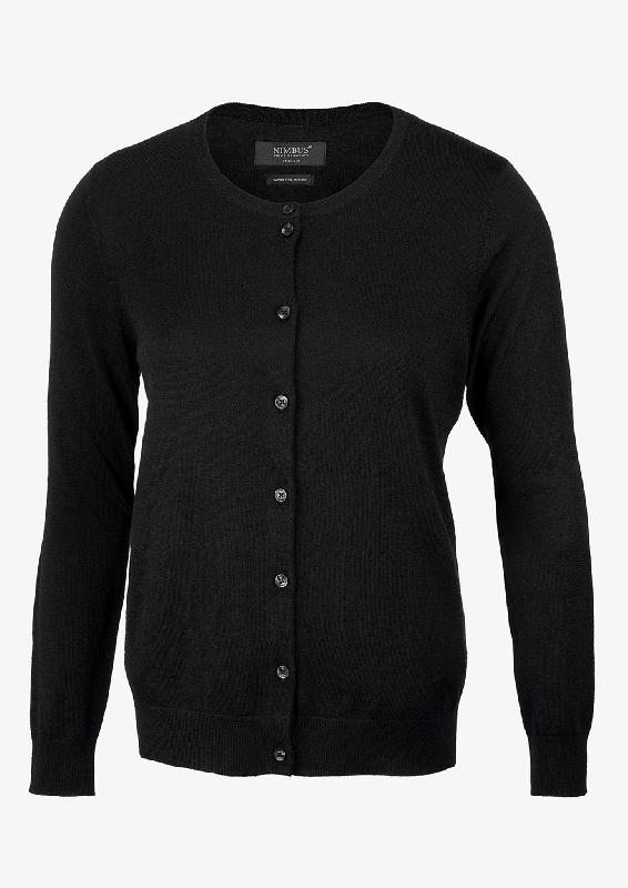 Cardigan luxueux en mélange de laine mérinos - Phoenix Femmes - Noir - Nimbus_0