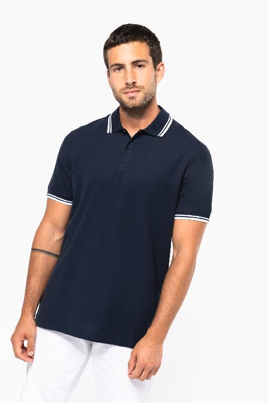 Polo homme manches courtes à liserés contrastés - Réf: K272 - 100% coton peigné - Marque: Kariban_0