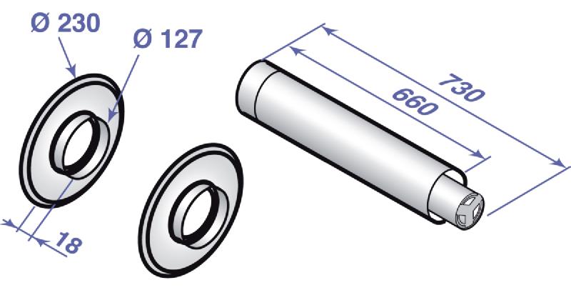 Terminal horizontal diamètre 80/125 - Colis FM183 100007638 - Chapeau chinois en inox pour gamme Modulens O_0