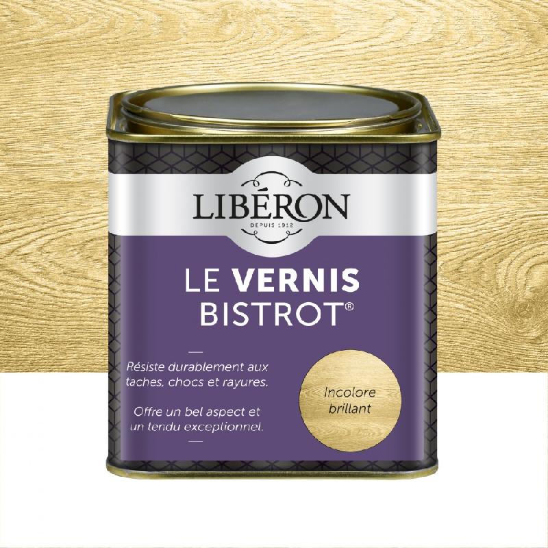 Vernis meuble et objet Bistrot® Libéron - incolore brillant - 0.5L - protection et application facile sur bois_0