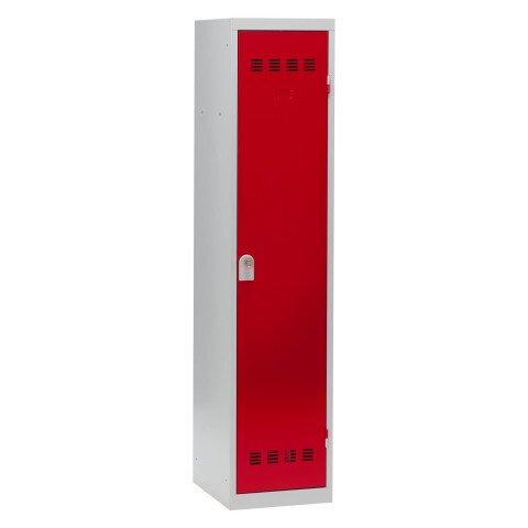 VESTIAIRE 1 COLONNE COLOR MONOBLOC INDUSTRIE SALISSANTE CORPS GRIS PORTE ROUGE