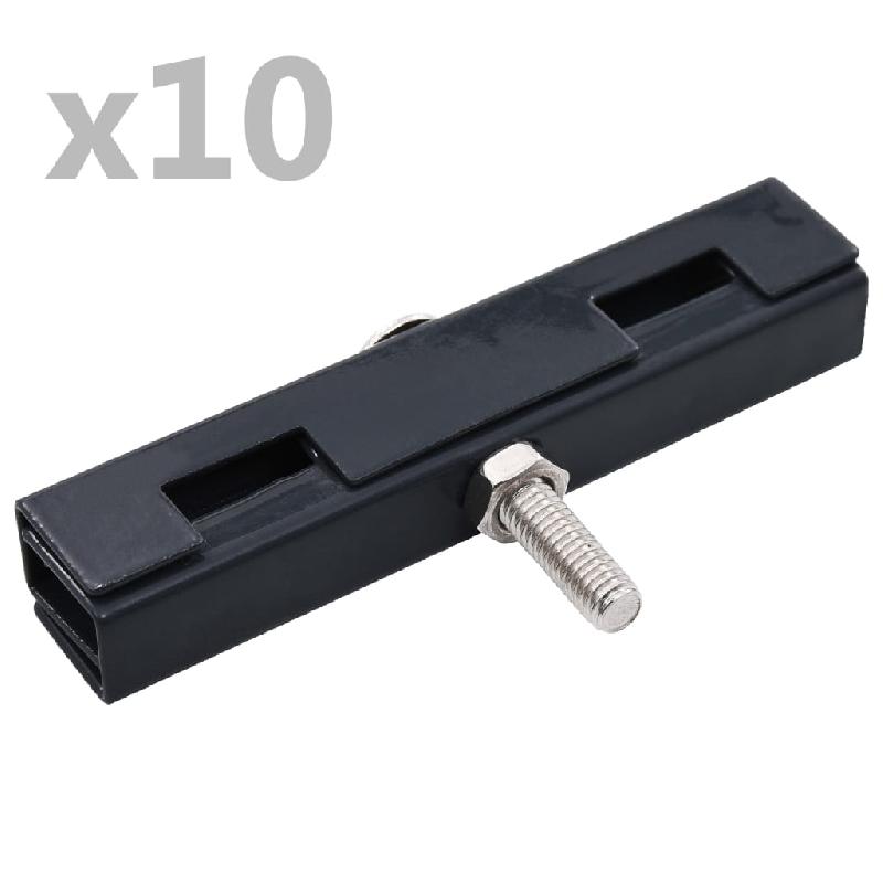 Vidaxl ensemble de 10 connecteurs de tapis en u de jardin anthracite 144495_0