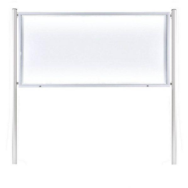 Vitrine d'extérieur éclairée sur pied - simple face 21 x A4 - 2 serrures - étanche et sécurisée_0