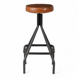 Bistromania Tabouret de bar industriel SNACK - cuir et métal - MONTE-TABOU1_0