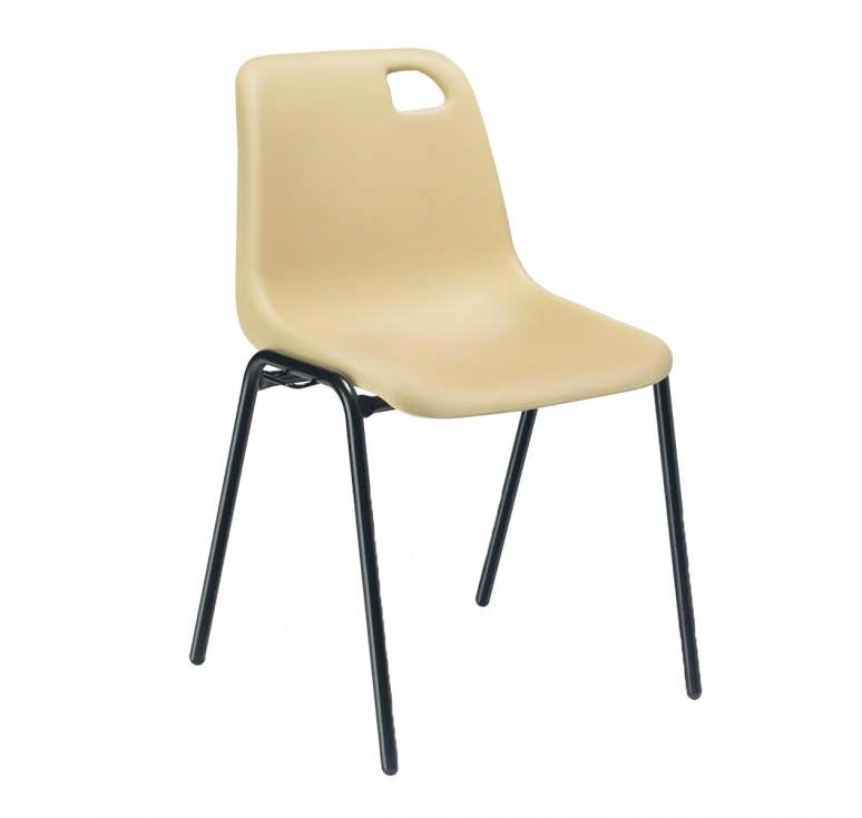 Chaise empilable Vanoise - Ø 20 mm - Coque polypropylène grainé - Beige ou Bordeaux - Classement feu M4/M2_0