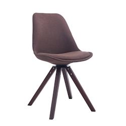 CLP Chaise de salle à manger Troyes Pivotante en Tissu Piètement Carré Marron - marron 151857503_0