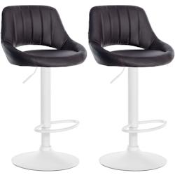 CLP Lot de 2 tabourets de bar Milet similicuir Marron/Métal blanc mat - marron polyester 324567_0