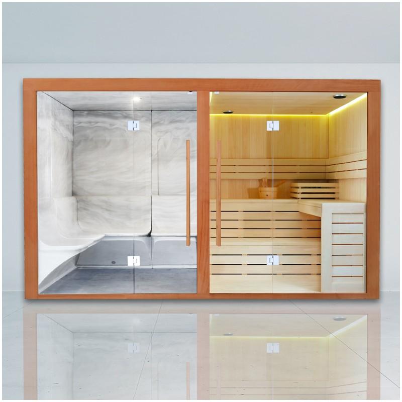 COMBI SAUNA HAMMAM BOREAL® SUBLIMATION BLANC - 8 PLACES - 340*175*210_0