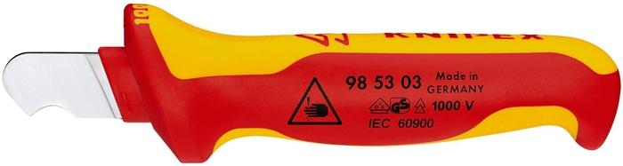 Couteau à dégainer isolé VDE - Lames 28 mm - Poignée multicomposant - KNIPEX_0