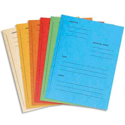 DOSSIERS DE PLAIDOIRIE PRE-IMPRIMES EXACOMPTA POUR / CONTRE - CARTE 265 G - COLORIS ASSORTIS - PAQUET DE 25
