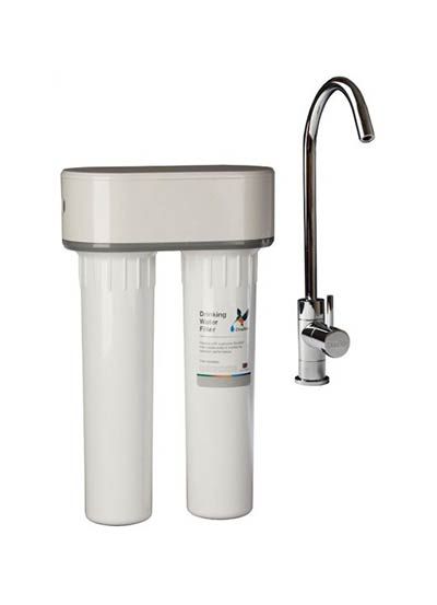 Duo - filtres d'eau potable Aqua-Techniques - Doulton DUO-HIP anti calcaire sous évier - dimensions : H32cm x L20cm x P10cm_0