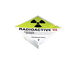 Étiquette de danger classe 7.3 pour conteneur maritime - matière radioactive - vinyle avec colle renforcée - 25x25 cm - 46265_0