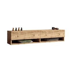 Helloshop26 - Meuble TV à 2 portes 29,5 x 140 x 31,5 cm effet chêne rustique 03_0007766 - 3001898247765_0