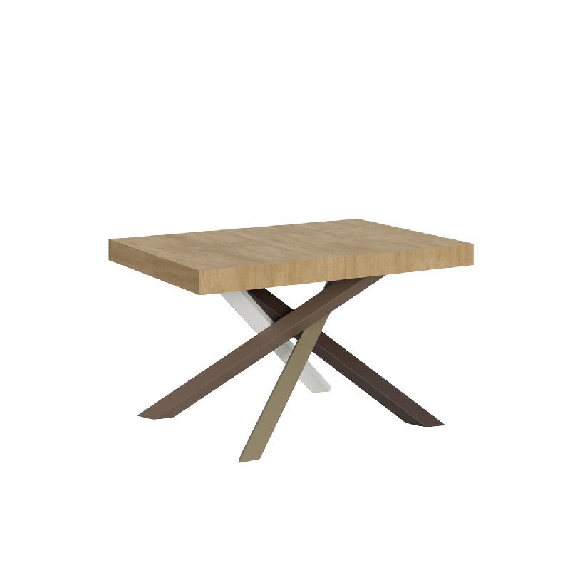 Itamoby Table Extensible 140/400X90 Cm Volantis Chêne Naturel Pieds Multicolores 4/C - marron VE140TAV4C400-QN_0