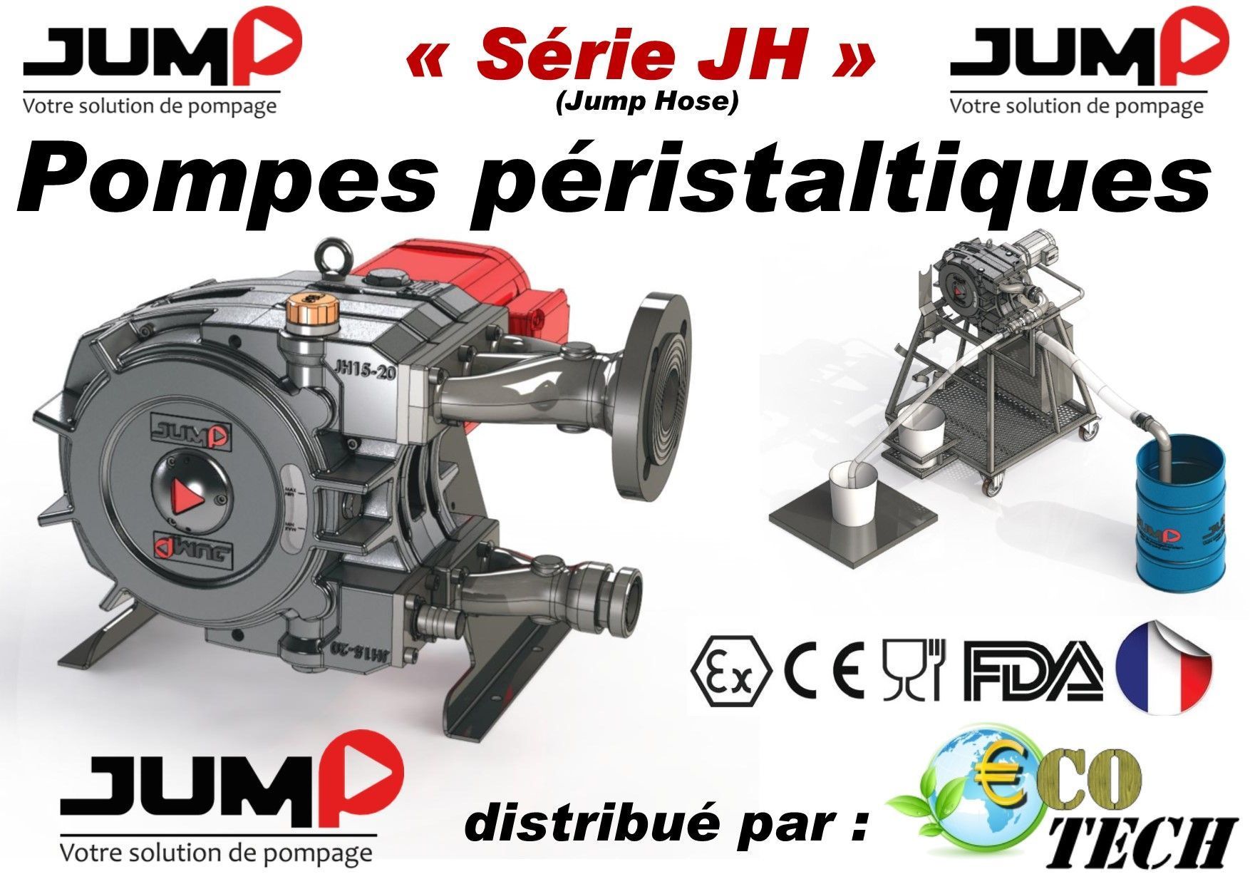 Jump série JH - Pompe volumétrique péristaltique pour industries agroalimentaires, cosmétiques et chimiques_1