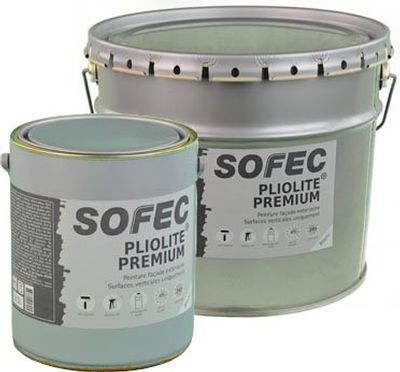 Pliolite Premium - Peinture microporeuse Sofec - Seaux de 10L pour ravalement de façades_0