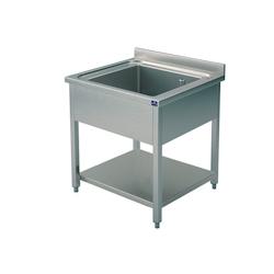Plonge, 1 Bac, Sur Piètement, Avec Étagère Inférieure, 600X600 mm - Mastro - 7864908376017_0