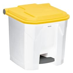UTILO - Poubelle de tri à pédale 30L blanc/jaune - 54024 - ROSSIGNOL - jaune plastique 54024_0