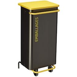 Rossignol - Poubelle mobile à pédale 110L NOMADE - emballages gris manganèse/jaune - jaune métal 57269_0