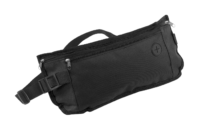 Sac banane - polyester 600D - 2 compartiments avec fermeture-éclair - couleur noire - 64g_0