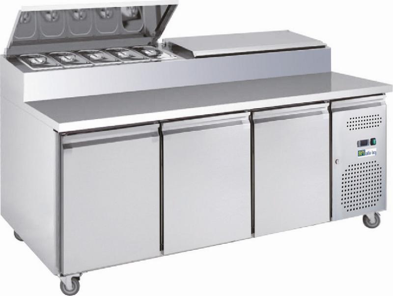 Table réfrigérée centrale 2 portes positive - Gamme série Star - AAS2PP - Intérieur et extérieur inox - 1360x600x850 mm_0