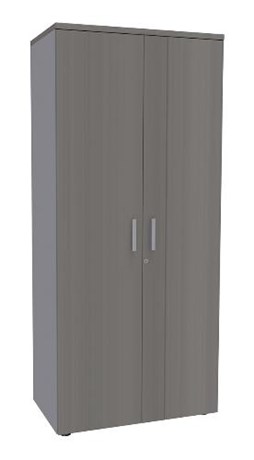 ARMOIRE HAUTE DE BUREAU 2 PORTES GRIS XO