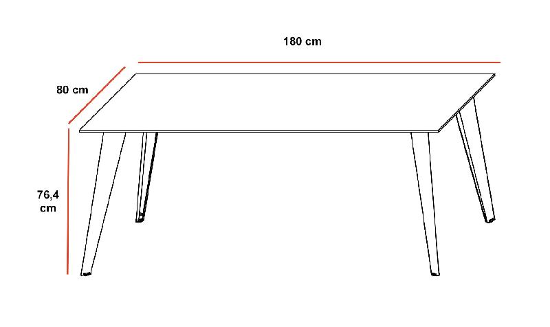 Bureau de direction rectangulaire Pigreco Up - Martex - 180, Noyer_1