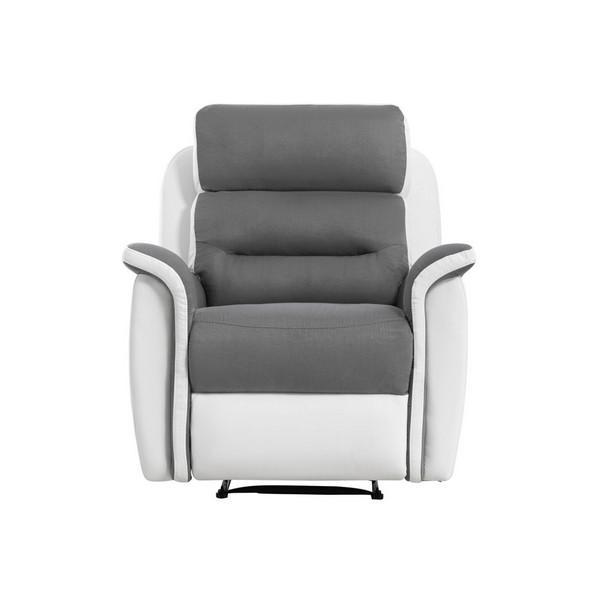 Fauteuil de relaxation design gris et blanc conçu pour une expérience de détente suprême_0