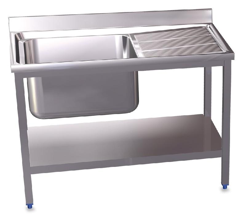 FRICOSMOS Évier avec support, étagère, cuve gauche et égouttoir - inox FRSC01I_0