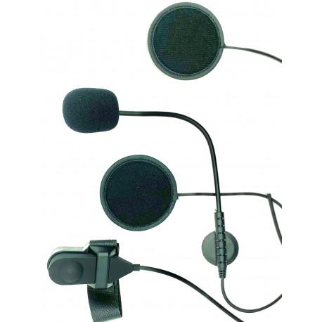 Kit écouteurs plats avec bras de micro pour casque ouvert - as-83-jet-m1