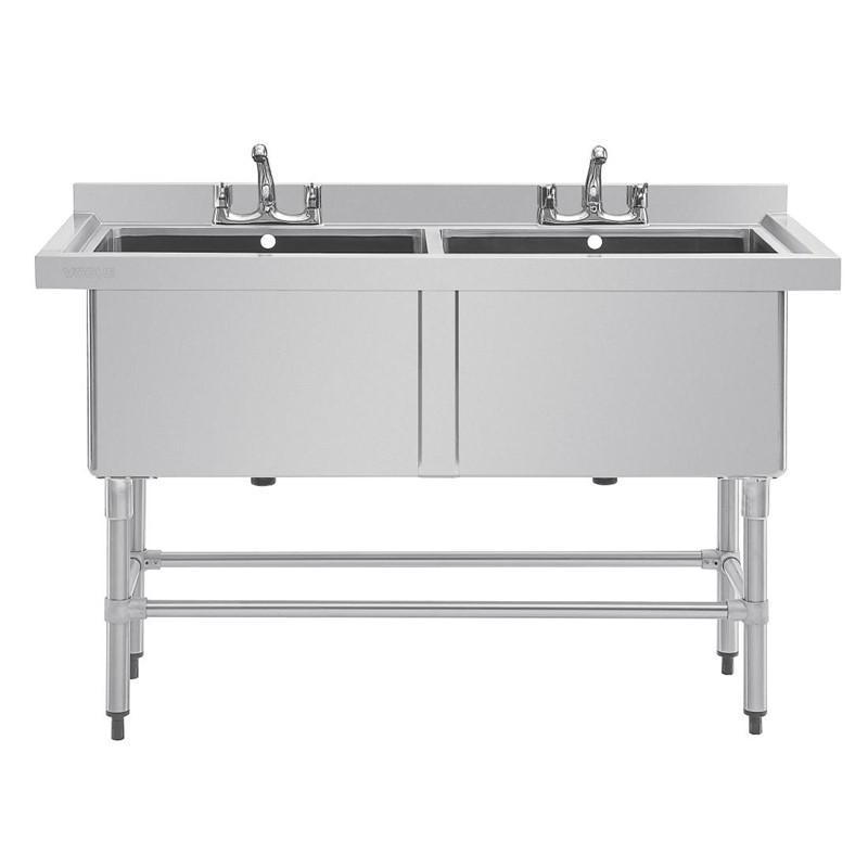 Plonge en inox avec 2 grandes cuves profondes (2x100 litres)_0