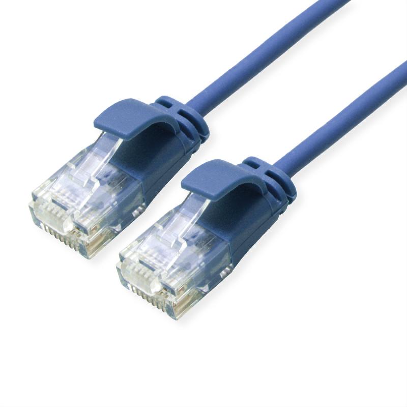 ROLINE Cordon Data Center UTP Cat.6A (Classe EA), LSOH, slim, bleu, 5 m_0