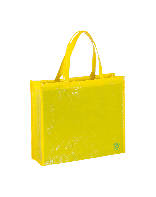 Sac shopping éco - non-woven laminé 100 g/m² - couleur jaune - poids 55 g_0