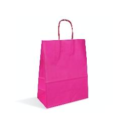 Déstockage // Sac papier poignées torsadées fuchsia 25+12x36 - Vendu par 250 - 3760365406073_0