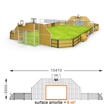 City stade Squadra PO-50500 - poteaux de fronton 100x100 mm, mini-buts brésiliens, tennis-volley et structure en acier galvanisé peint_0